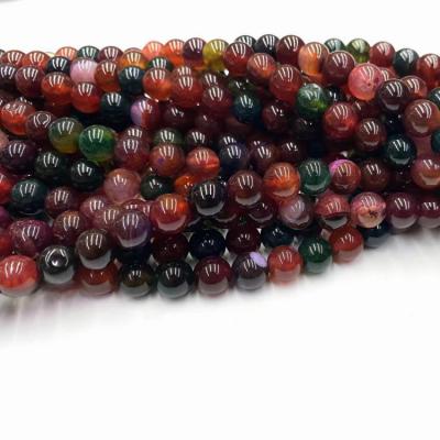 China Hot Sale Pattern Natural Agate Dragon Tourmaline Bracelet Raw Stone Beads Loose Gemstone Beads For DIY Jewelry Making Wholesale for sale