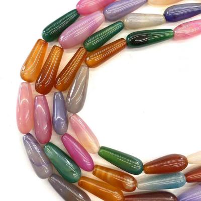 China Wholesale High Quality Natural Colorful Teardrop Agate Bracelet Gemstone Pendant Gift Suitable For Jewelry Making for sale