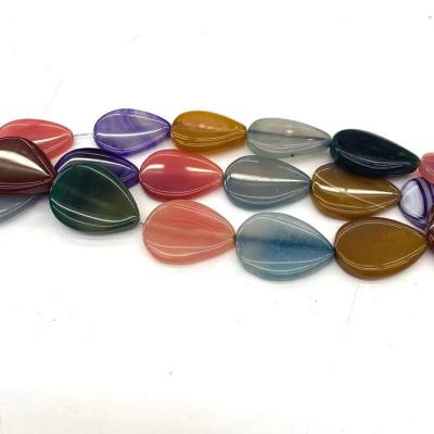 China Wholesale Bracelet Charm Matched Colorful Water Drop Pendant Natural Agate Stone Bead Pendants For Jewelry Making for sale