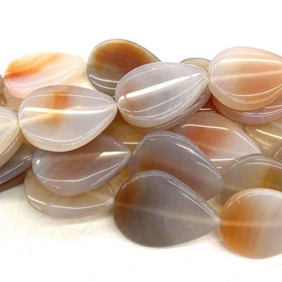 China Wholesale Light Pink Water Drop Pendant Natural Stone Agate Bead Bracelet Charm Pendants For Jewelry Making for sale