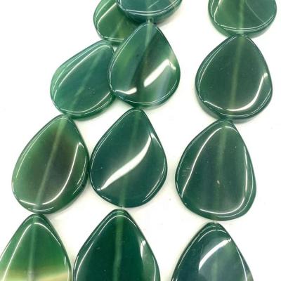 China Wholesale Bracelet Charm Matched Green Drop Pendant Water Bead Natural Agate Stone Pendants For Jewelry Making for sale