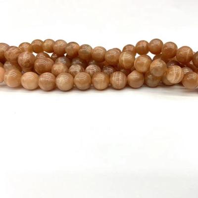 China Bracelet Round Sun Stone Loose Beads 6mm 8mm 10mm Natural Stone Beads For Bracelet Necklace Making for sale