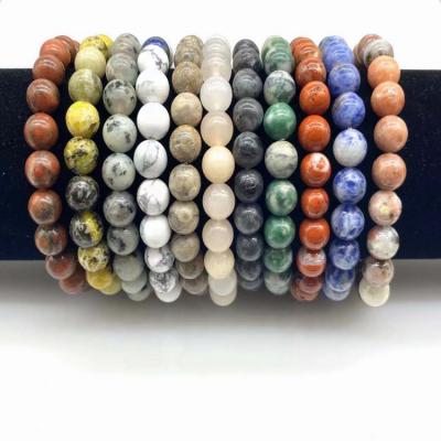 China Hot Selling Wholesale Genuine Natural Stone 8mm Elastic Bracelet Custom 8mm Gemstone Bracelet for sale