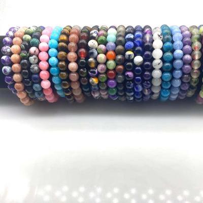 China Hot Selling Wholesale Genuine Natural Natural Elastic Bracelet Custom 8mm Gemstone Stone 8mm Tiger Eye Elastic Bracelet for sale