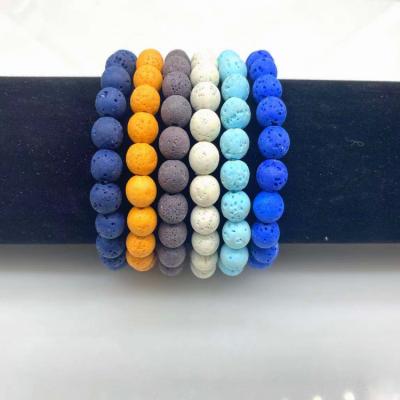 China High Quality Bracelet For New Bead 8mm Fashion Men's Top Selling Colorful Volcanic Stone Beads Lava Stone Bracelet for sale