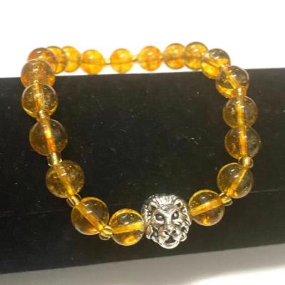 China Other Design Popular Agate Natural Citrine Bead Heart Bracelets 8MM Natural Stone Necklace for sale