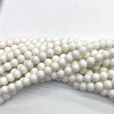 China DIY Jewelry Loose Round White Smooth Synthetic Glass Beads Reflective Synthetic Glass Material Pendant Glass For Jewelry Making for sale