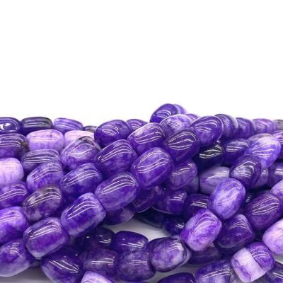 China Stone Tibetan Dzi Agate Beads Wholesale Agate 9_13 Purple Long Bucket Beads Tibet Dzi Beads For Jewelry Making for sale