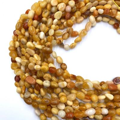 China Wholesale Stone Yellow Gold Colored Natural Loose Stone Beads 6*9 Irregular Shape For Jewelry Making Necklaces for sale