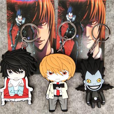 China Soft Rubber Side Jewels Keychains Pendant Key Holder Car Decor Backpack Keychain DEATH Cartoon Figure Backpack Phone Decor Fashion Double Key Chains for sale