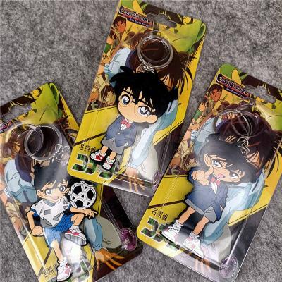 China Conan Detective Conan Key Holder Cell Phone Luggage Cartoon Soft Figure Pendant PVC KeyChains Backpack Car Decor Gift Pendant Key Ring For Anime Fans for sale