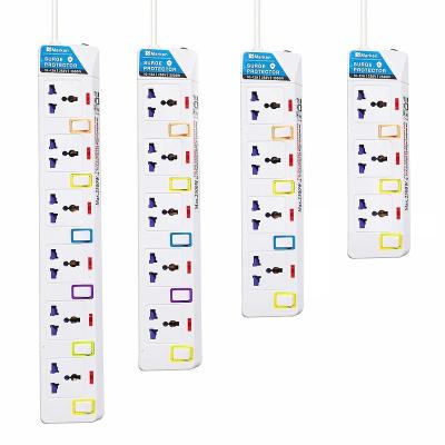 China Residential/Multipurpose Marken Brand 3 4 5 6 Way Power Board Strip Extension Cable Electrical Outlet with Individual Switch for Sri Lanka India Pakistan for sale