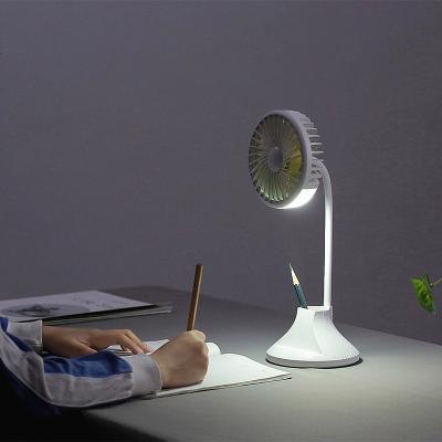 China Home Ministry 2000mAh Rechargeable Battery Night Light Function USB Rechargeable Mini Table Fan With Storage for sale