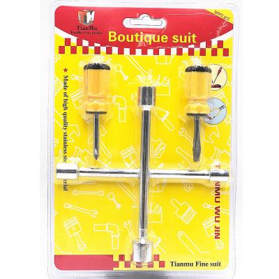 China House Use 3pcs Racing Multifunctional Portable Car Repairing Tools Kit Screwdriver Set for sale