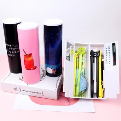 China Schools & Office Sale Student Plastic Multifunction Writing Case Pink Stationery Whole Set Around Pen Case Pencil Box for sale