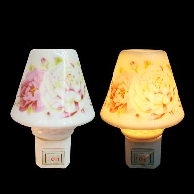 China Ceramic Type Wall Bed Room Aroma Night Light Bedroom Socket Lamp for sale