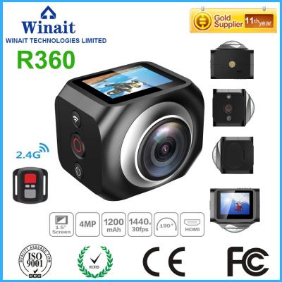 China High Quality 360 Camera Sport Action Camera R360 With LCD Display 1.5inch Screen < 2