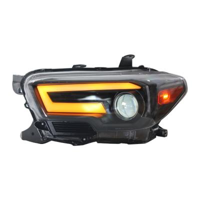 China Original Genuine Full Assembly Head Lamp Front Light Angel Eye Yellow Halo Led Headlights For Toyota Tacoma HID 2016-2021 for sale