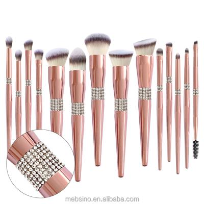 China Angular Blush Synthetic Fiber Hair Beauty Needs 14 Piece Makeup Brush Set for sale