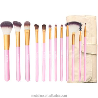 China Angular Blush 12pcs Bling Pink Color Makeup Brushes Private Label Cosmetics Professional Makeup Brush Set for sale