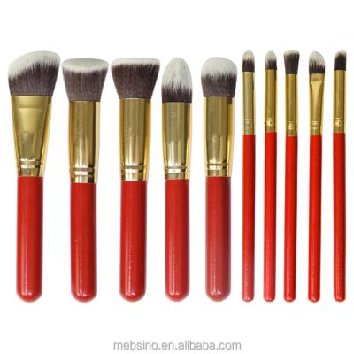 China Angular Blush New Year's Best Makeup Brush Set Red Color Custom Makeup Brushes Cosmetic Private Label Per Gift for sale