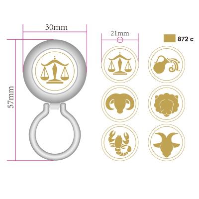 China Twelve VJ Constellations Shape To Sagittarius Aries Virgo Zodiac Horoscope 12 Constellations Clothing Clip Brooch Magnetic Monocle Holder for sale