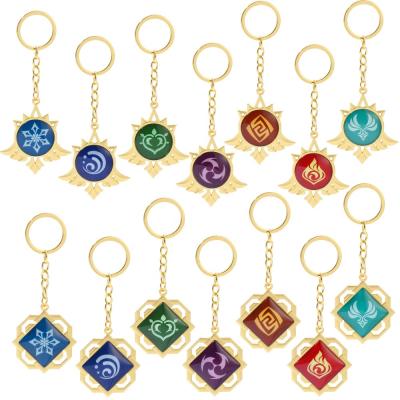 China High Quality Gold Metal Eye of God Anime Game Key Chain Ring Luminous Day And Night Key Finder Souvenir Gifts Promotion Gifts for sale