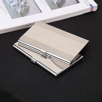 China VJ Business Stainless Steel Metal Card Box Business ID Name Credit Card Holder Waterproof Card Case For Women Men for sale