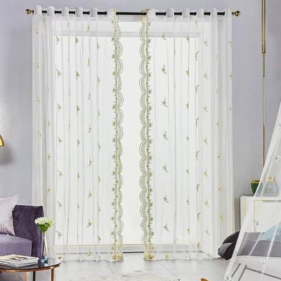 China Embroidery Insulated Flower Pattern White Sheer Curtain Fabric For Living Room Bedroom Home Decoration Custom Sheer Curtain for sale