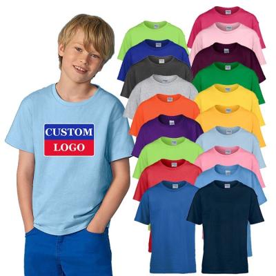 China Custom 100% Round Neck Logo Printing Tees Child Style White Long Sleeve 180gsm Cotton T-shirts Kids Size T-shirts for sale