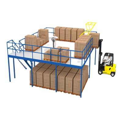 China Q235 Steel Q235 Warehouse Corrosion Protection Mezzanine Floor Rack System for sale