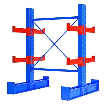 China Dubbelgezicht Midden zware werkzaamheid Cantilever plank systeem Long Material Industrial Rack Te koop