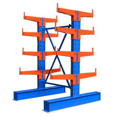 중국 단일 듀얼 사이드 캔티레버 금속 저장 래크 선반 창고 파이프 특수 브래킷 판매용