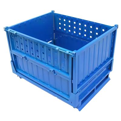 China Caja de paletas de plástico de pared de uso pesado gris azul verde sólido con ruedas de tapa en venta