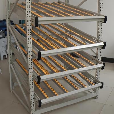 China Individuell angepasste Karton-Flow-Rack mit Walz-Roller-Stahl-Warehouse-Rack für die Lagerung zu verkaufen