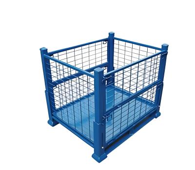 China Collapsible Warehouse Heavy Duty Wire Folding Cage Storage Steel Mesh Box for sale