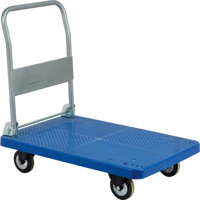 China Platform Steel Trolley Folding Flat Warehouse Moving Cart Folding Weight Capacity Folding Dolly Luggage Trolley Flatbed for sale