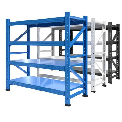 China Medium Duty Rack Steel Storage Adjustable Shelving Warehouse Gondola Display Rack for sale