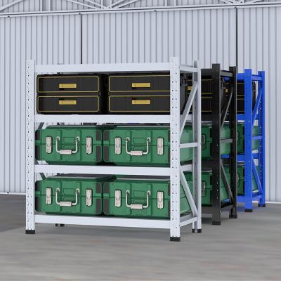 China Medium Duty Pallet Racking Garage Steel Long Span Shelving Warehouse Stacking Rack for sale