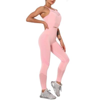 China Breathable Workout Sets Women 2 Piece Yoga Legging Sports Bra Top Gym Clothes for sale