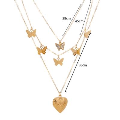 China Fashion Tassel Butterfly Necklace Rose Butterfly Necklace Set for sale