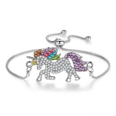 China Personalized Simple Trendy Adjustable Multicolor Charm Unicorn Horse Bracelet for sale