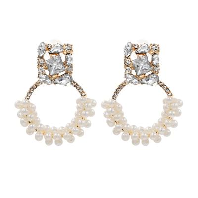 China Wholesale High Quality Round Crystal Women Indian Earring For Pearl Circle BOHEMIA Welwish Gift for sale