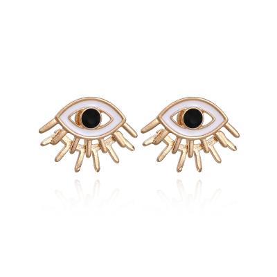 China New Fashion Punk Overdone Small Tassel Women Girl Evil Eye Earring Gold Plated for sale