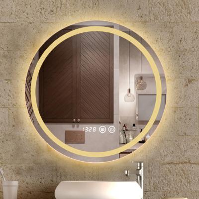 China Illuminated OEM Customized Waterproof Round Illuminated Mirror Bathroom Touch Screen Led Light Mirror for sale