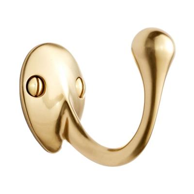 China Gold Viable Coat Bathroom Hotel Factory Price Decorative Wall Mounted Robe High Quality Single Hook for sale