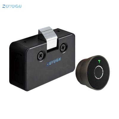 China Home Hotel Apartments Office Electronic Lock Lithium Battery Digital Fingerprint Lock Round Shape Black Drawer Lock for sale