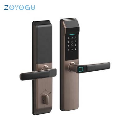 China Home Zoyogu New Design High Security Home Electrical Smart Door Lock High-quality Password Fingerprint Biometric Lock for sale