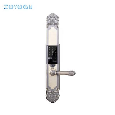 China Durable High Safety High Security Smart Handle Lock Villa Classic Style Electronic Biometric Fingerprint Digital Lock For Gate Door for sale