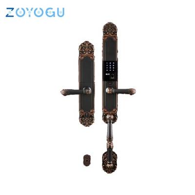 China Home Luxury Villa Waterproof Fingerprint Door Lock Digital Password With Tuya Optional Smart Locks For Home Gate Door for sale